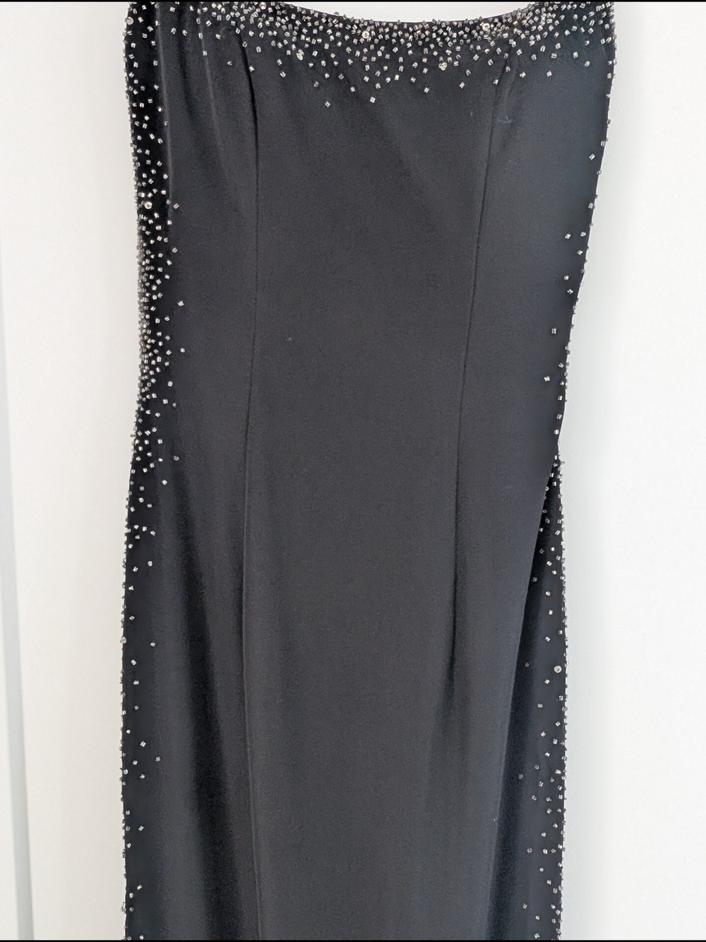Black Beaded Evening Dress | 2000s